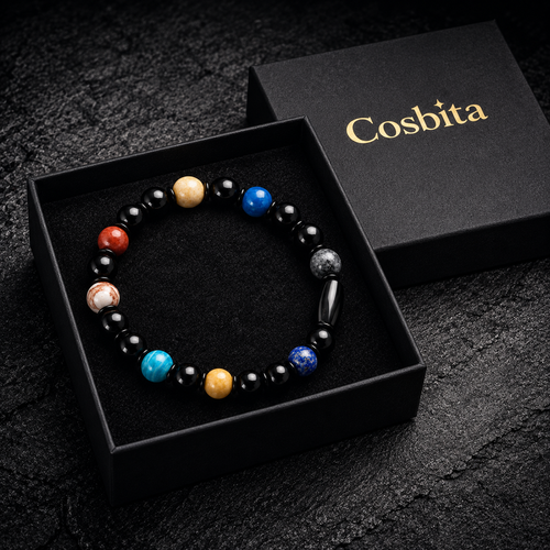 Cosbita Solar System Bracelet in a premium black gift box